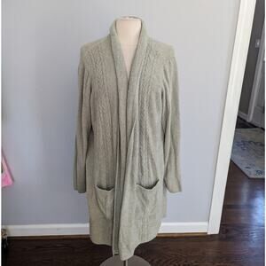 Barefoot Dreams Light Sage Green Cozy Shawl Collar Cardigan